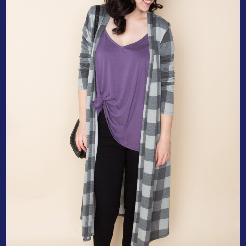 Appleton Duster Sweater w/ pockets (buffalo check)